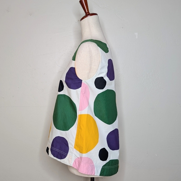 Marimekko x Uniqlo Multicolor Dot Print Cotton Sleeveless Blouse Size XS - Picture 4 of 7